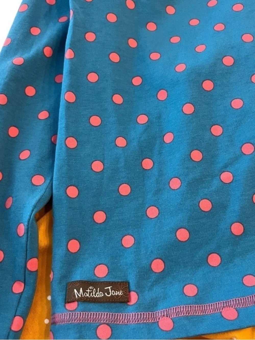 Matilda Jane Set Yourself Scrappy Polka Dot Shirt and Pants Outfit Set Sz 14